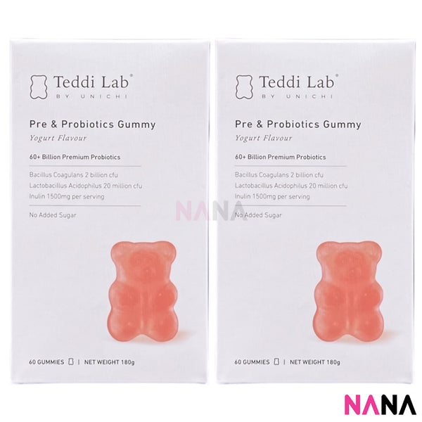 Unichi Teddi Lab Pre & Probiotics Gummy - Yogurt Flavour 60 Gummies x 2